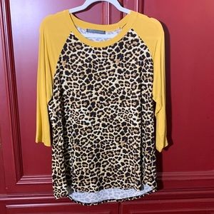 Leopard print and mustard top